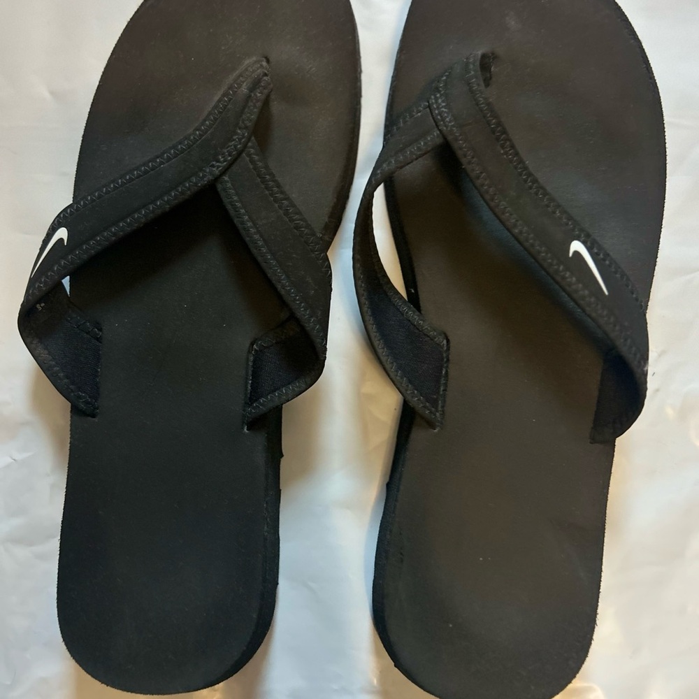 Nike Black Sandals with White Logo